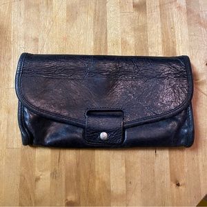 Nat et Nin Clutch Purse Wallet black leather, 9 x 5